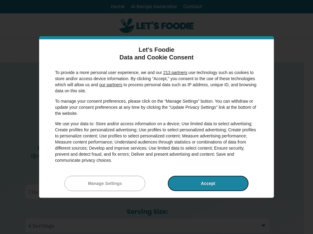 AI Recipe Generator screenshot