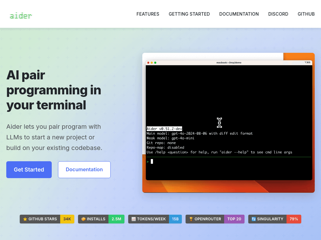 Aider screenshot