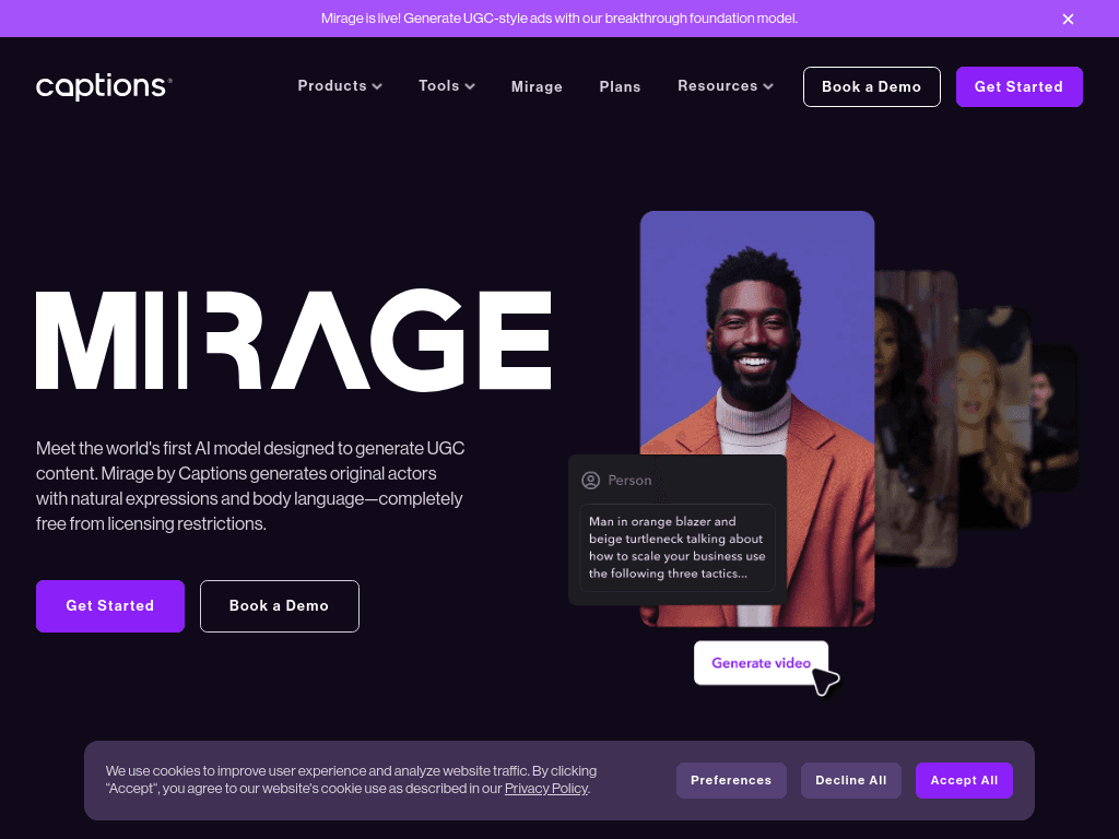 Captions Mirage screenshot