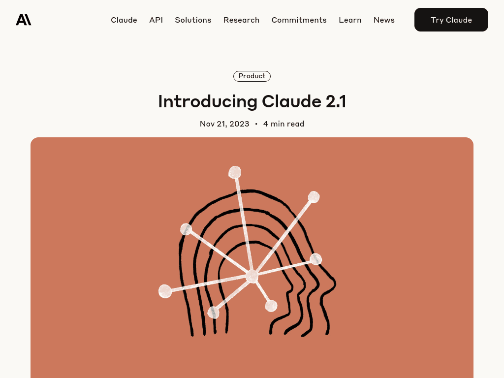 Claude 2.1 screenshot