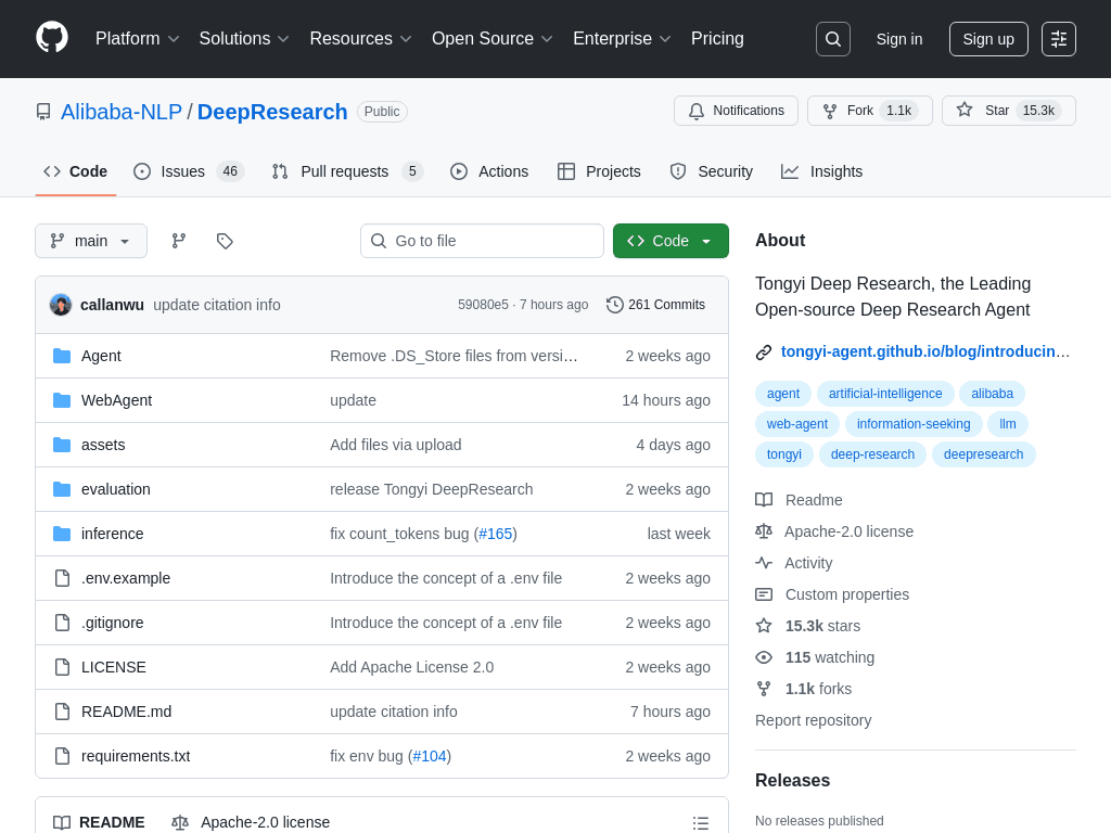 DeepResearch screenshot