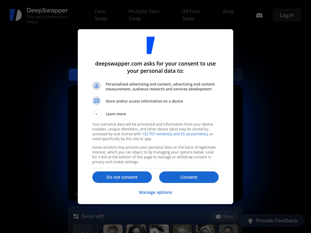 DeepSwap screenshot