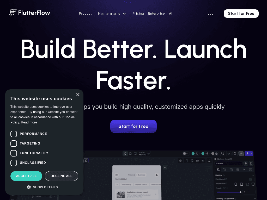 FlutterFlow screenshot
