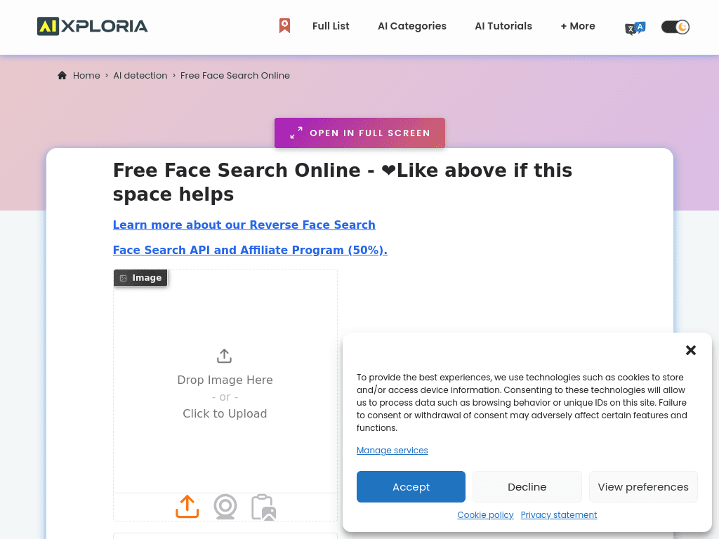 Free Face Search Online screenshot