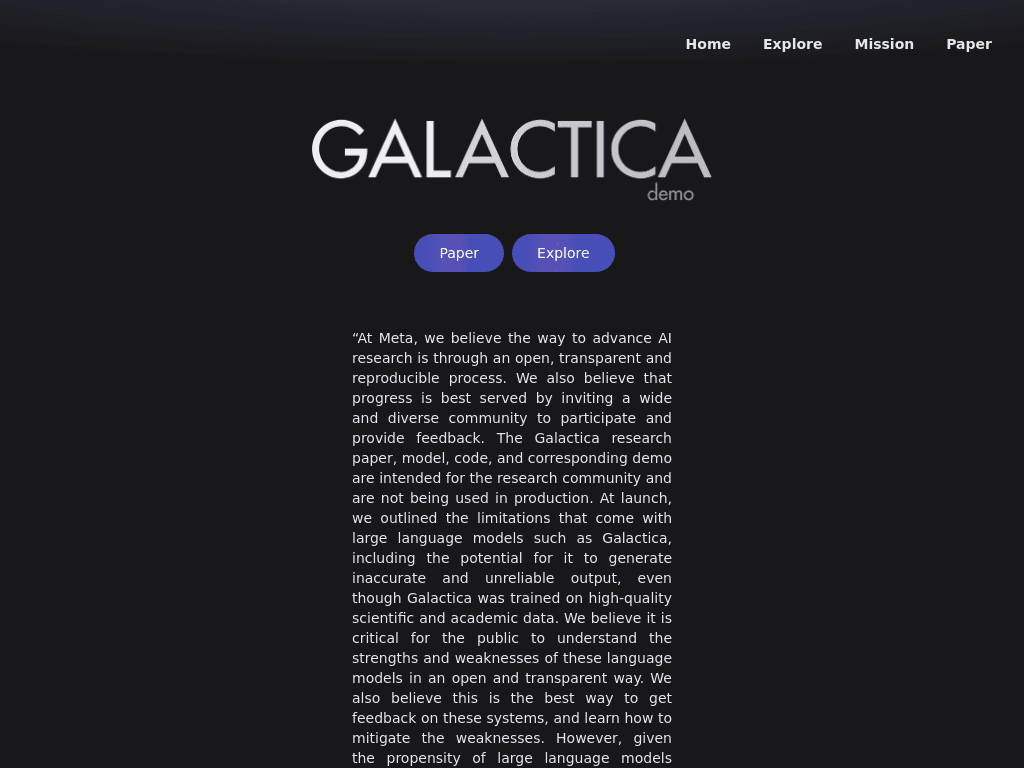 Galactica screenshot