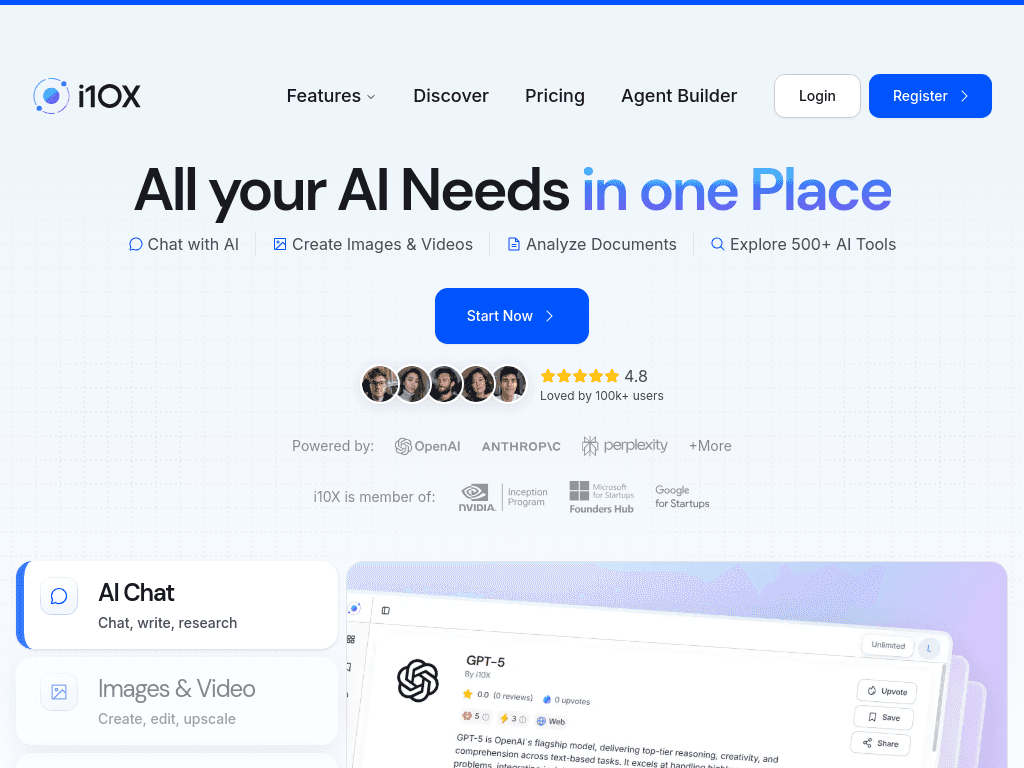 i10x.ai screenshot