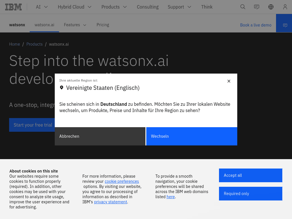 IBM watsonx screenshot