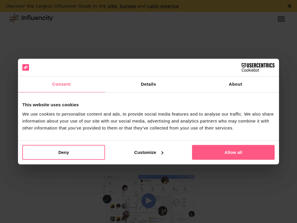 Influencity screenshot