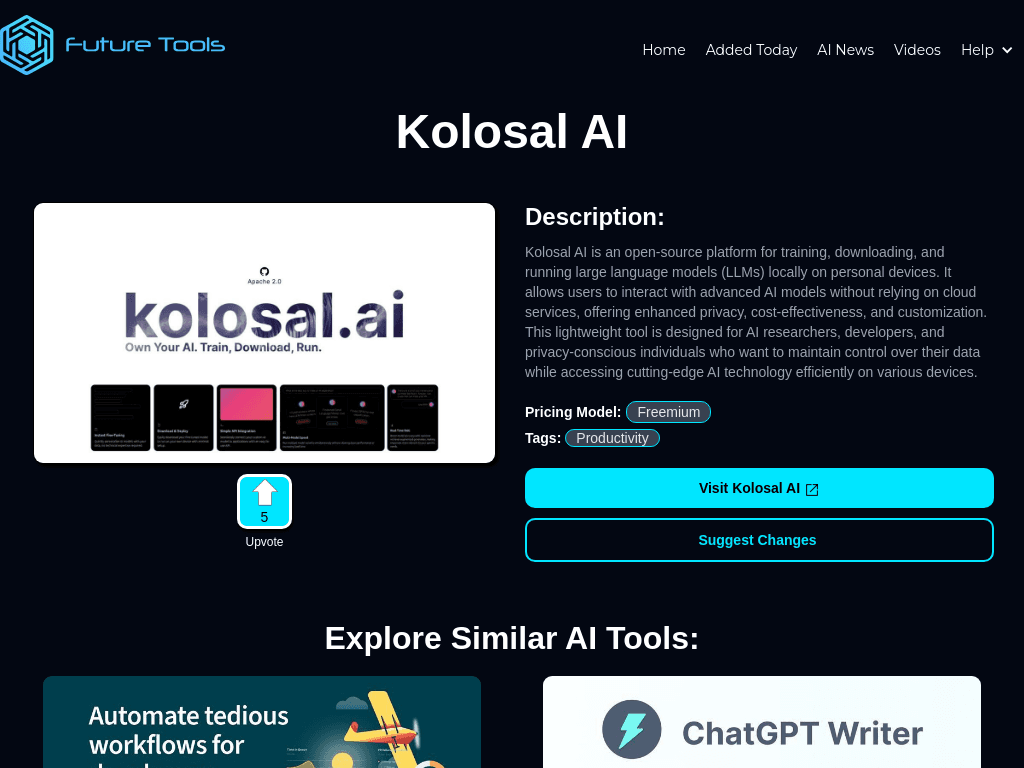 Kolosal AI screenshot