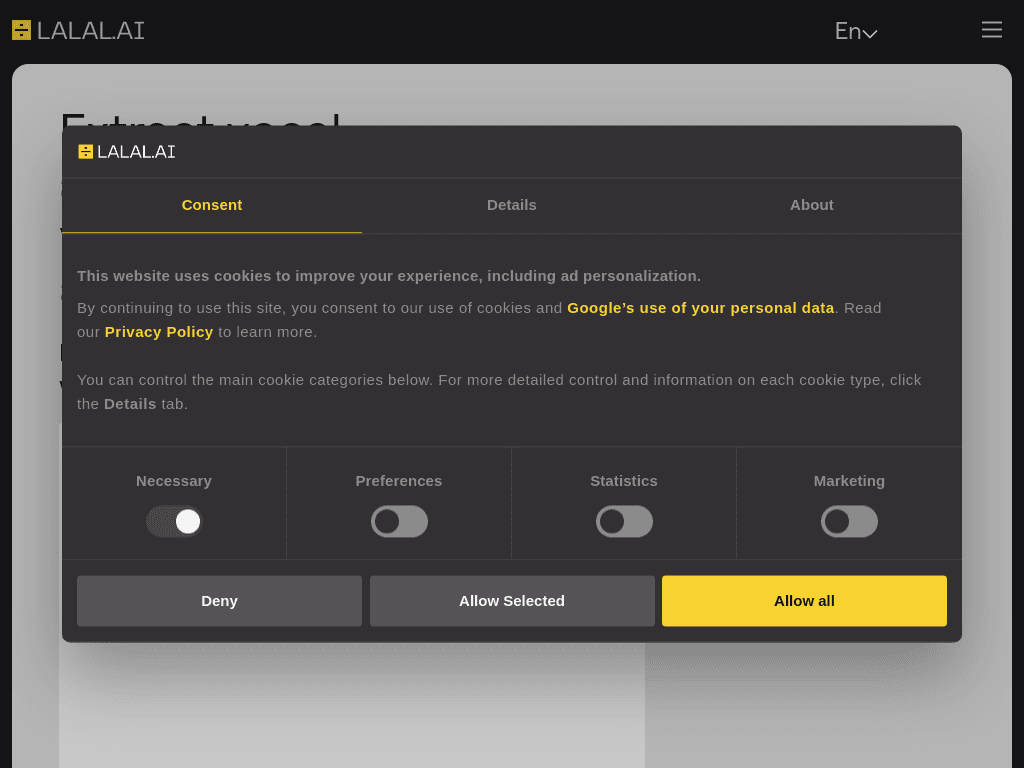 Lalal.ai screenshot