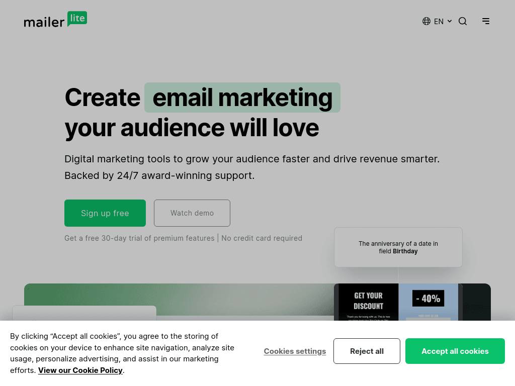 MailerLite screenshot