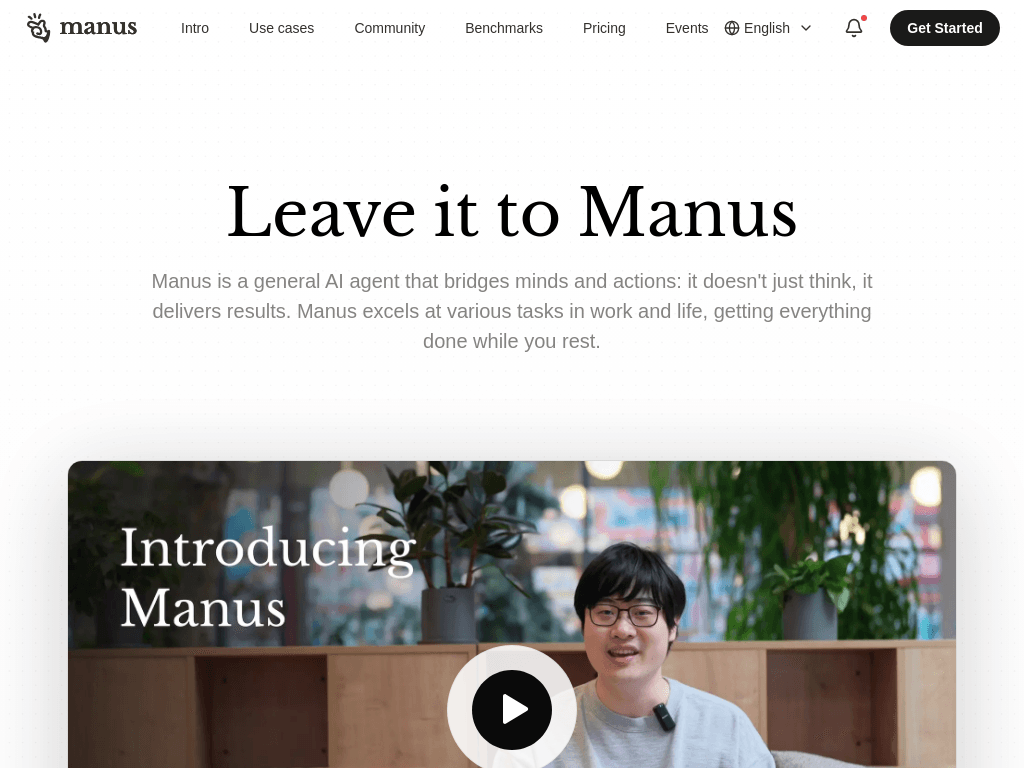 Manus screenshot