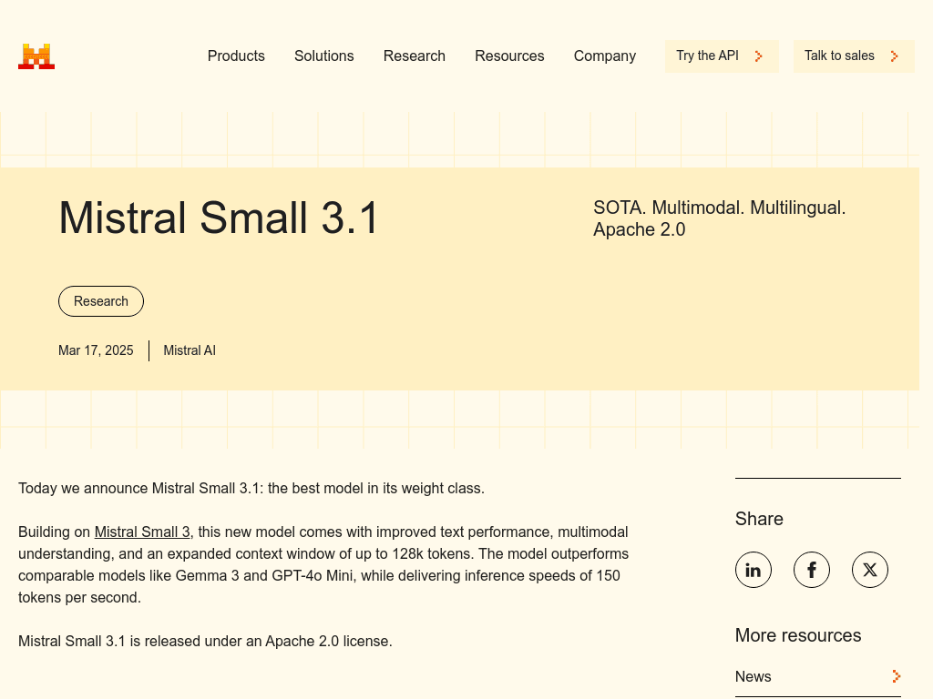 Mistral Small 3.1 screenshot