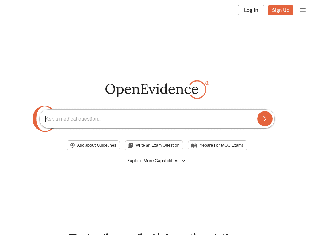 Open Evidence screenshot