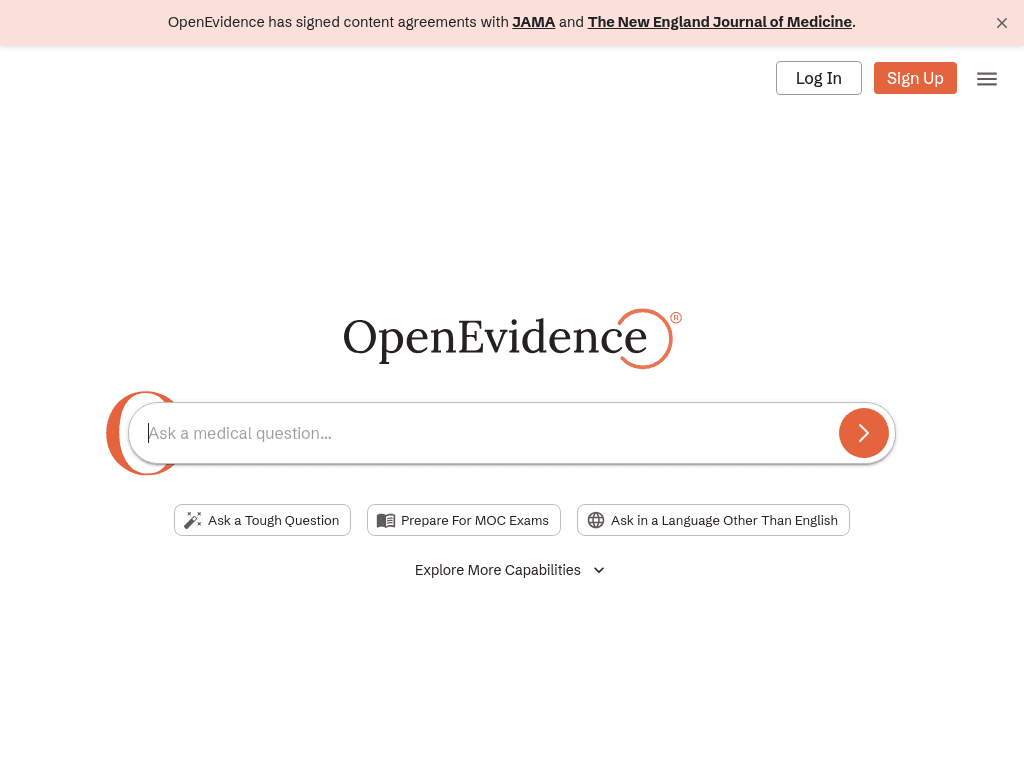 OpenEvidence screenshot