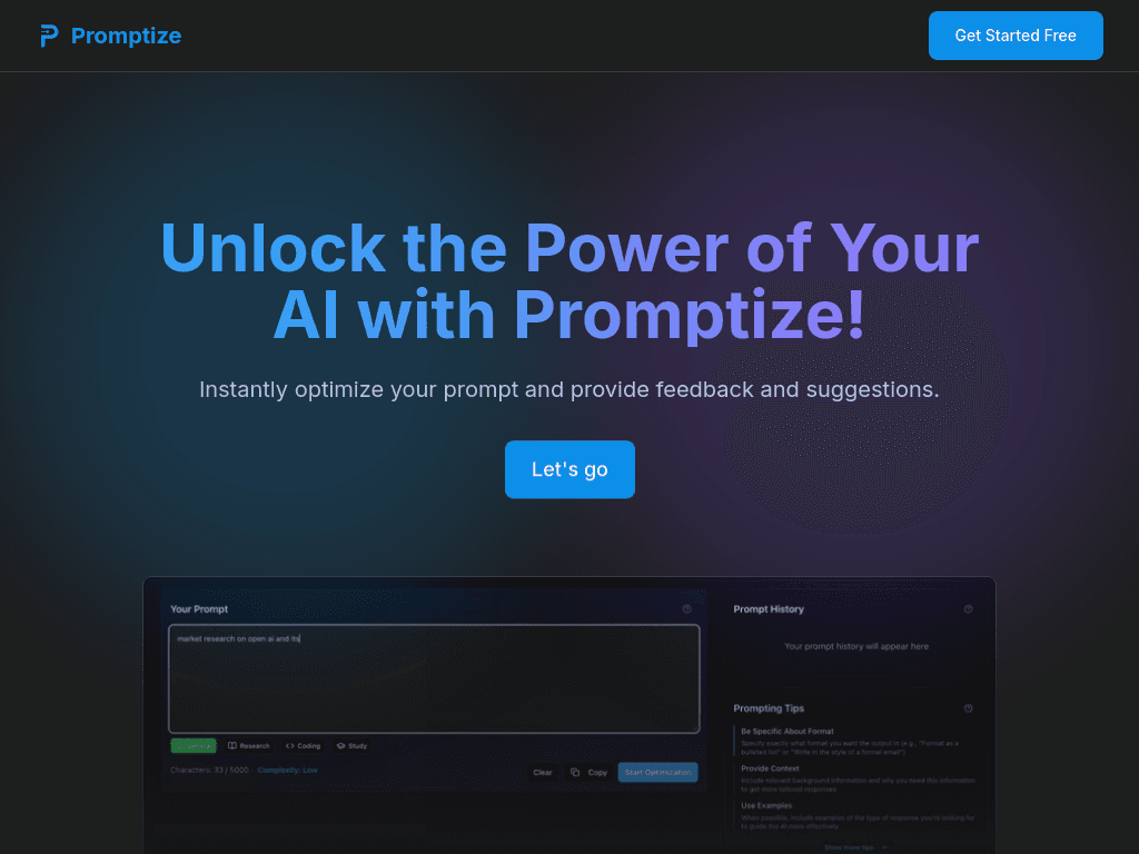 Promptize screenshot