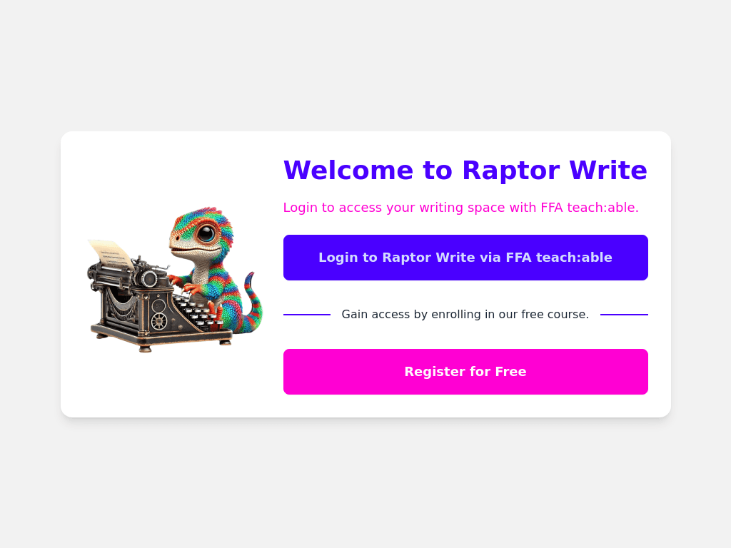 RaptorWrite screenshot