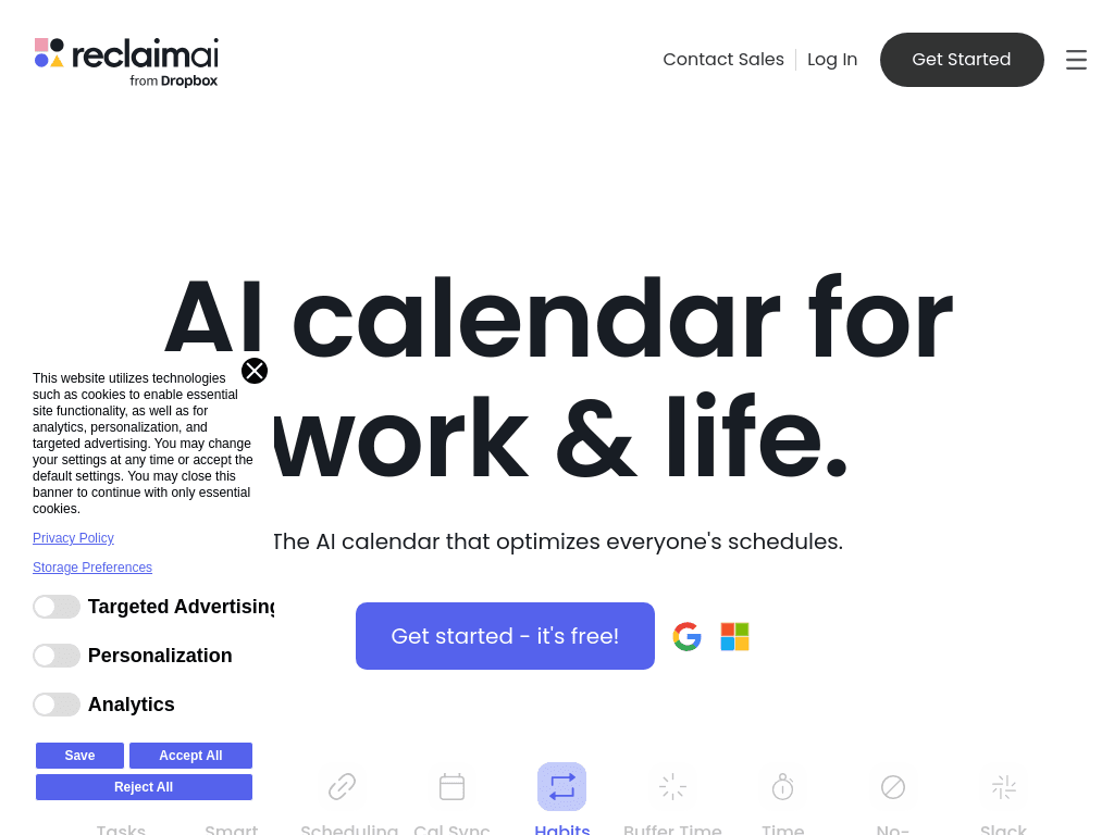 Reclaim screenshot