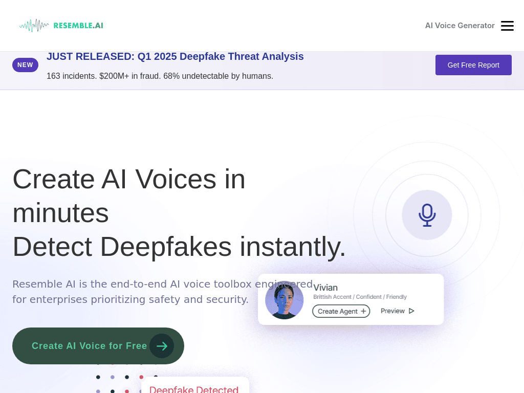 Resemble AI screenshot