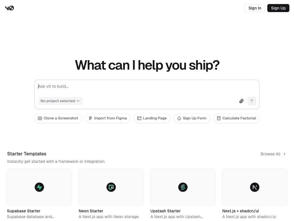 v0 screenshot