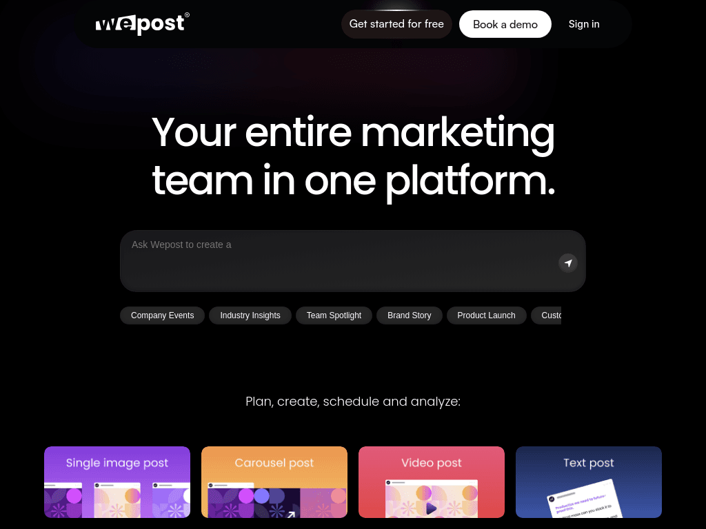 Wepost screenshot