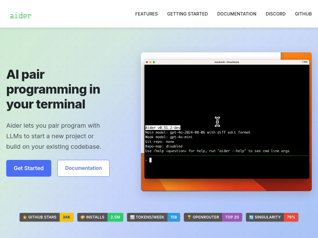 Aider screenshot 1