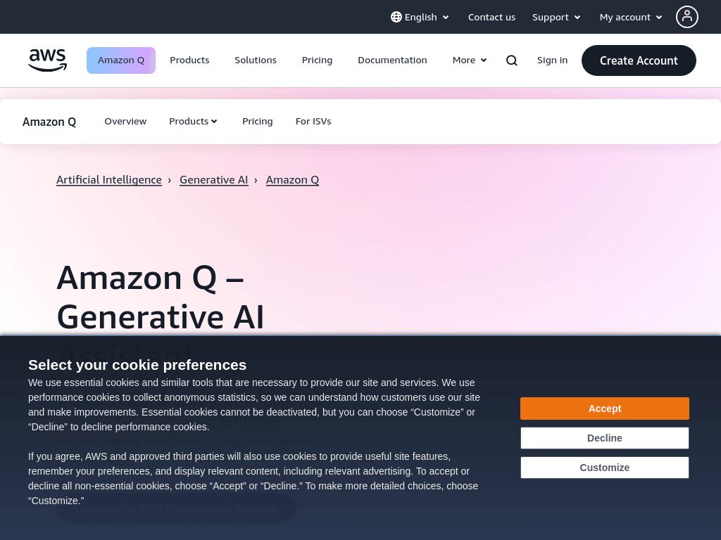 Amazon Web Services (AWS) screenshot 1