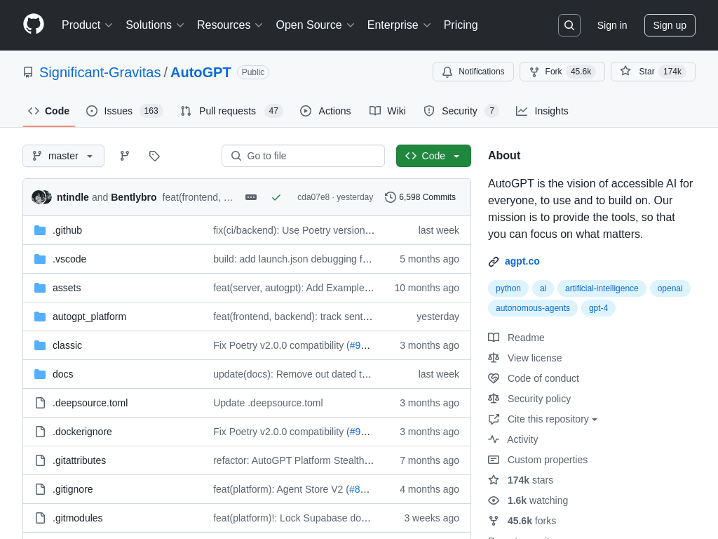 AutoGPT screenshot 1