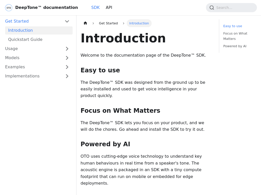 DeepTone™ SDK screenshot 1