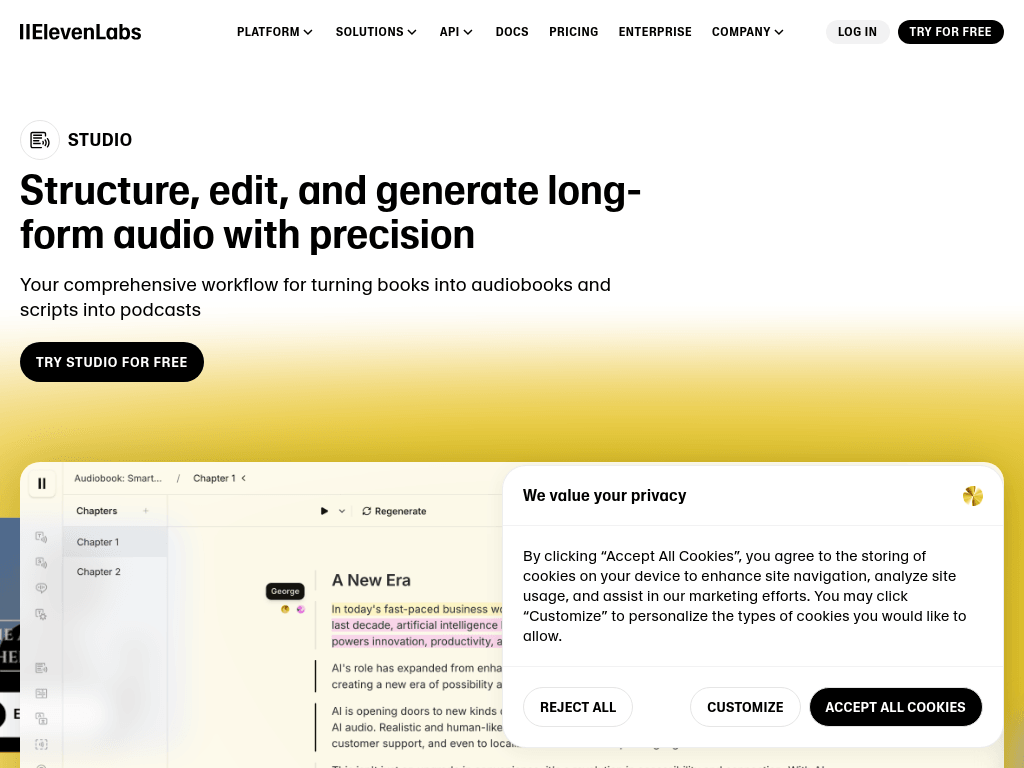 ElevenLabs Studio screenshot 1