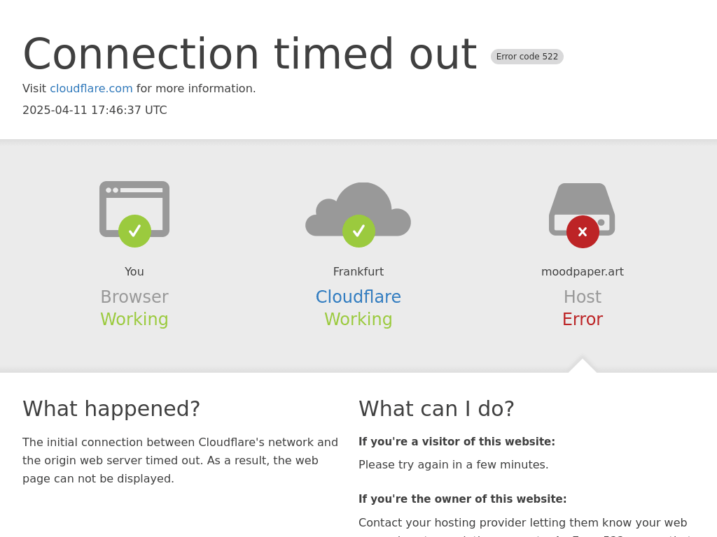 Error 522 screenshot 1