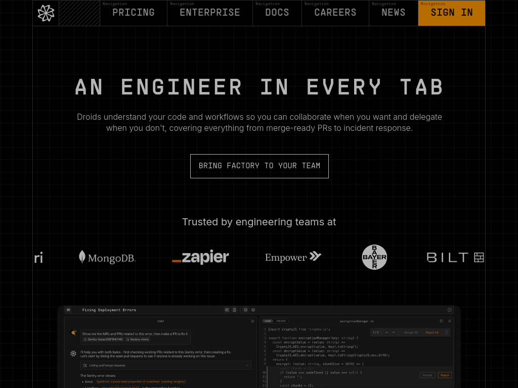 Factory.AI screenshot 1
