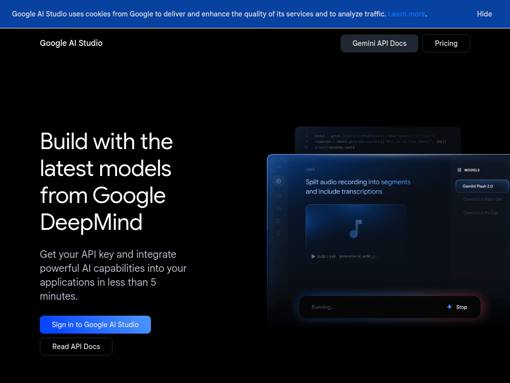 Google AI Studio screenshot 1