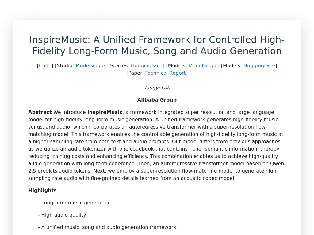 InspireMusic screenshot 1