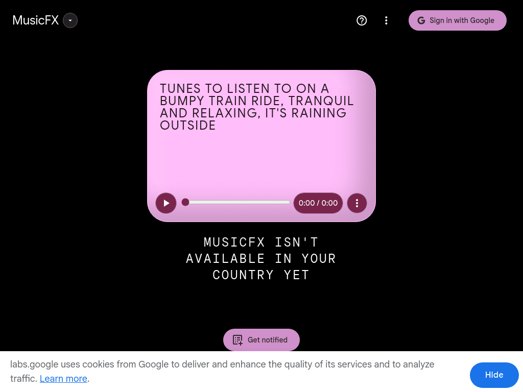 MusicLM's MusicFX screenshot 1