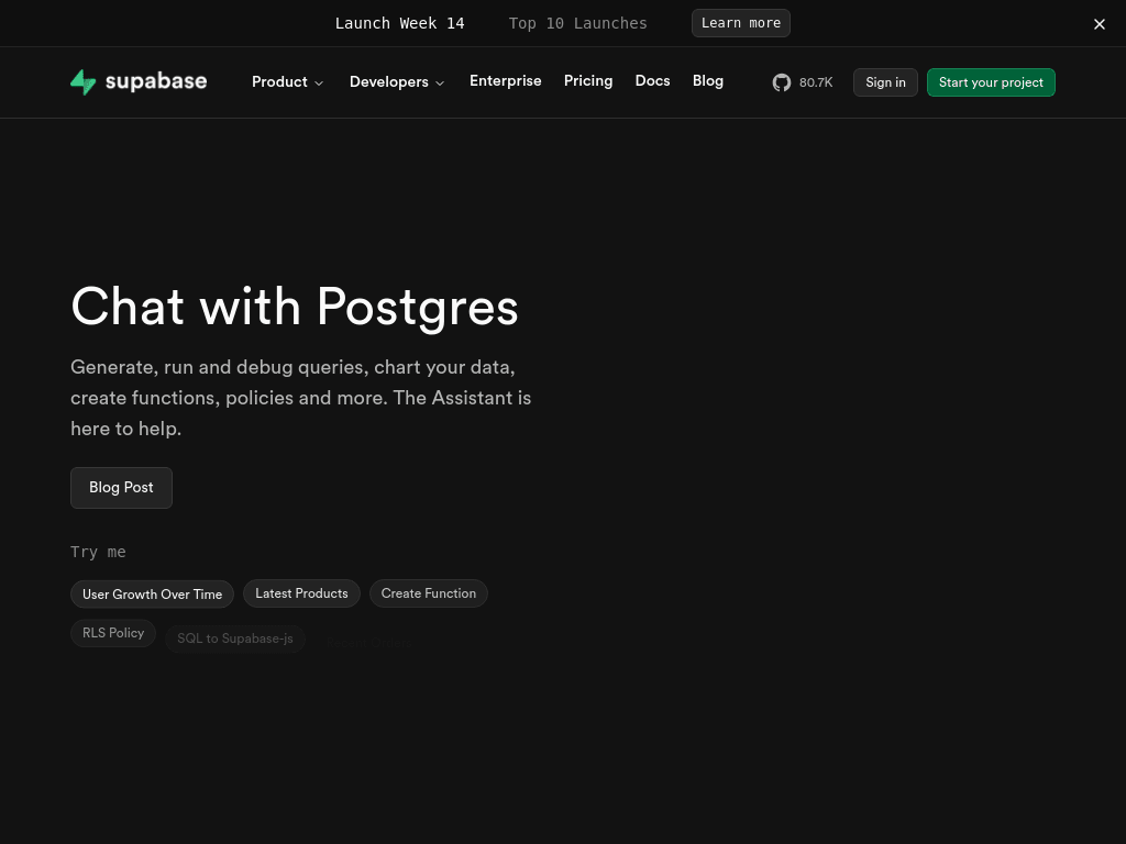Supabase AI Assistant screenshot 1