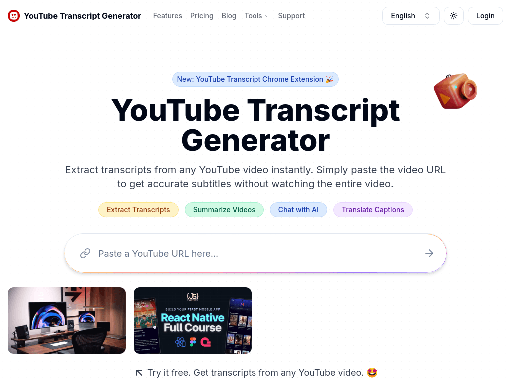 Transcript Generator screenshot 1
