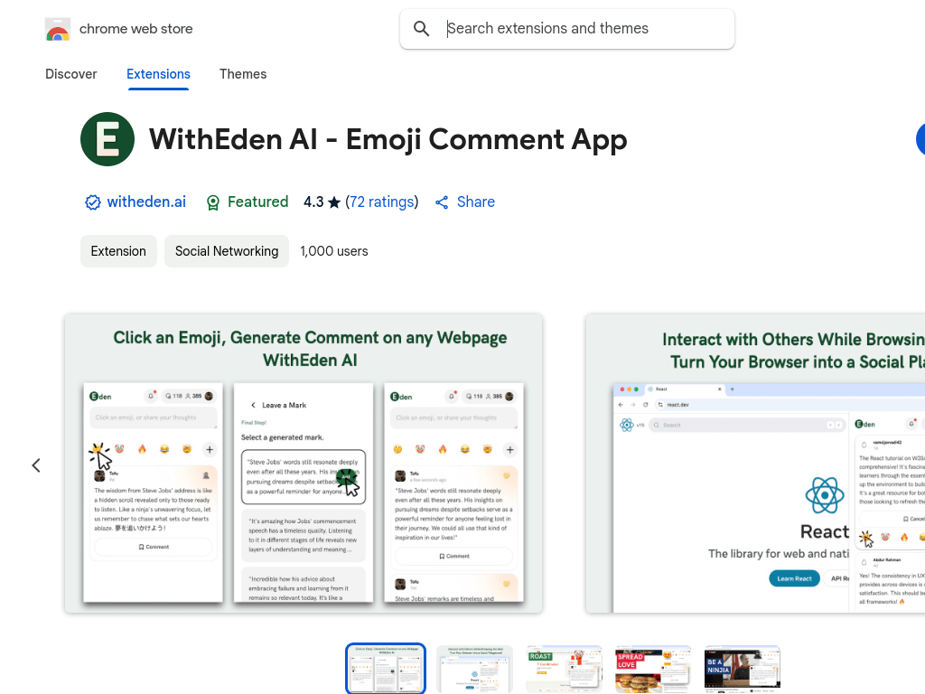WithEden AI - Emoji Comment App screenshot 1